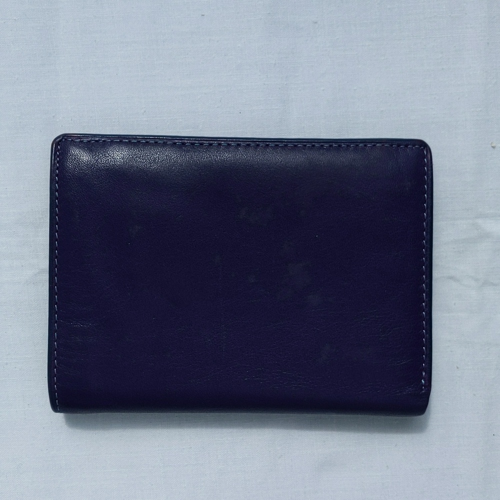 Vera Pelle Purple Multicolor Tri-fold Wallet - Picture 3 of 11